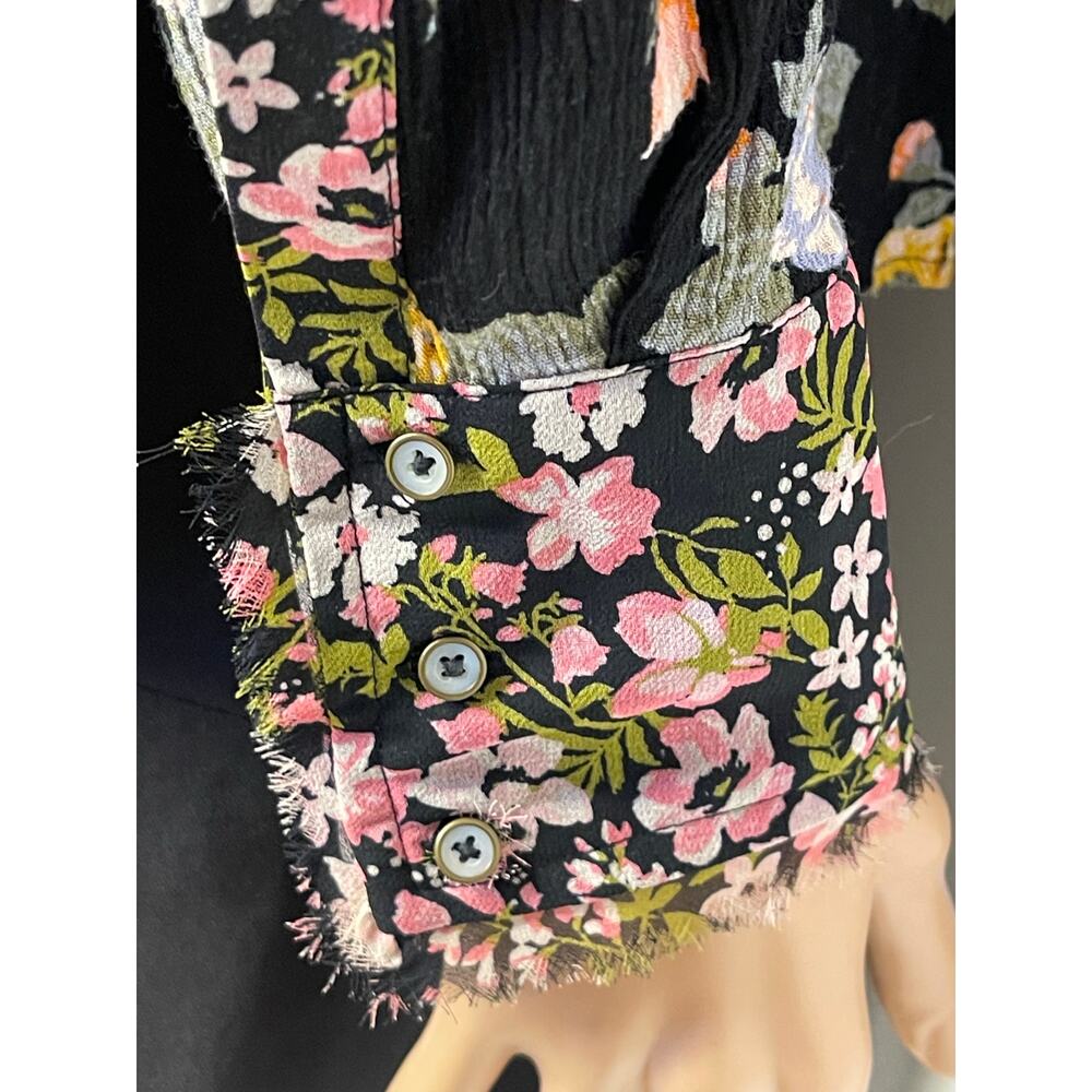 Free People hold on to me Button Down Floral Shirt size Small Boho - Picture 10 of 10